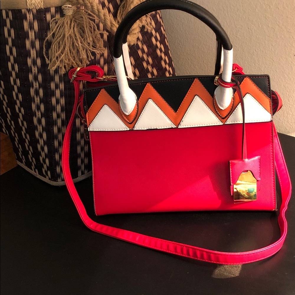Stylish Red and Black Handbag